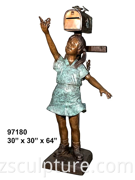 bronze mailbox statue